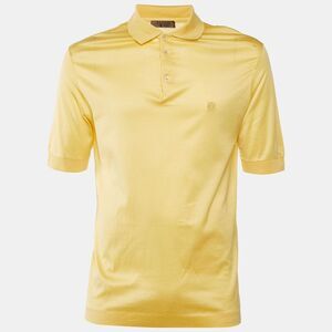 Loewe Vintage Yellow Cotton Anagram Embroidered Polo T-Shirt M
